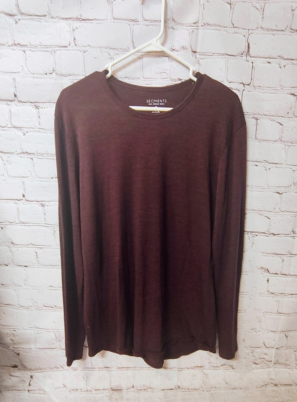 Segments Merino Wool Burgundy XL Baselayer Longsleeve Ski